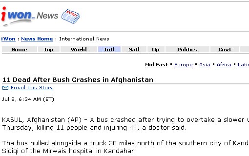 Bush Crash