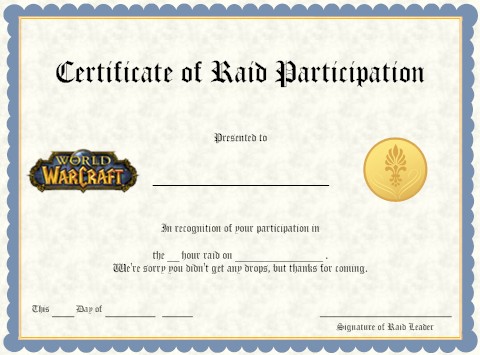 WoW Certificate
